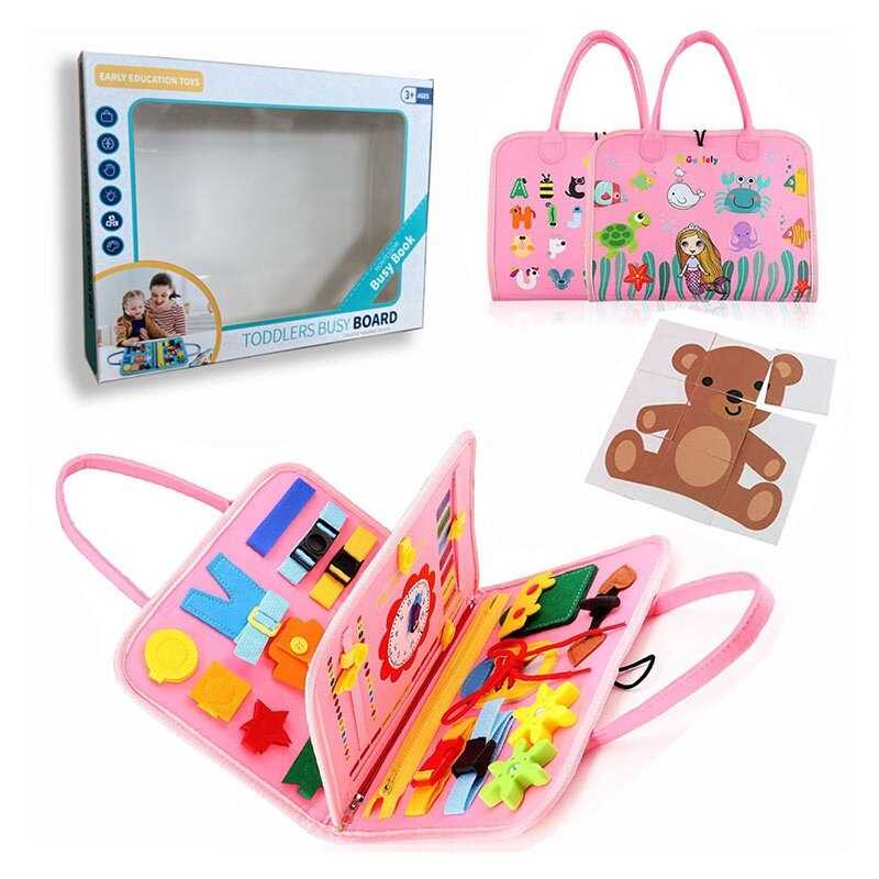 Логічна папка 432-9 A (40) фетр, часові позначення, пазли, рухомі шестерні, застібки, ремінці, липучки, пряжки, в коробці