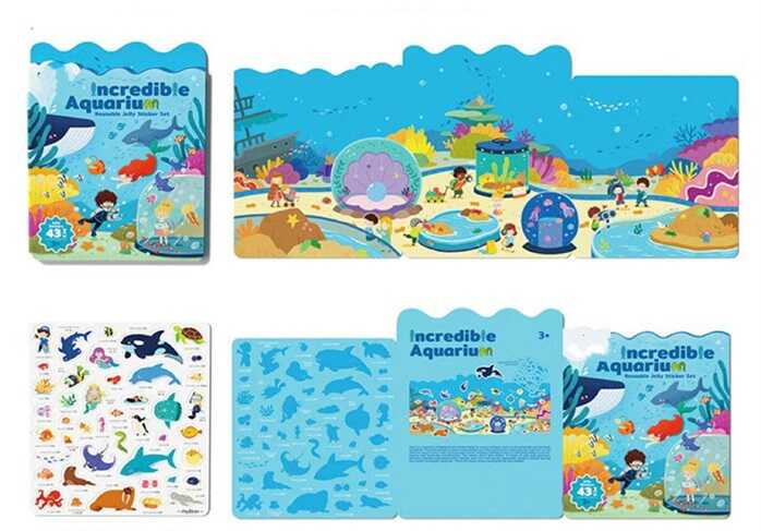 Логічна книжка C 75335 (120)  “Морські жителі”, 43 наліпки, фон, підписи англійською та китайською мовами, в пакеті