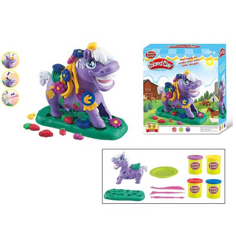 Тісто для ліплення F 018-7 (48/2) "Colored Clay", 4 кольори тіста, аксесуари, в коробці