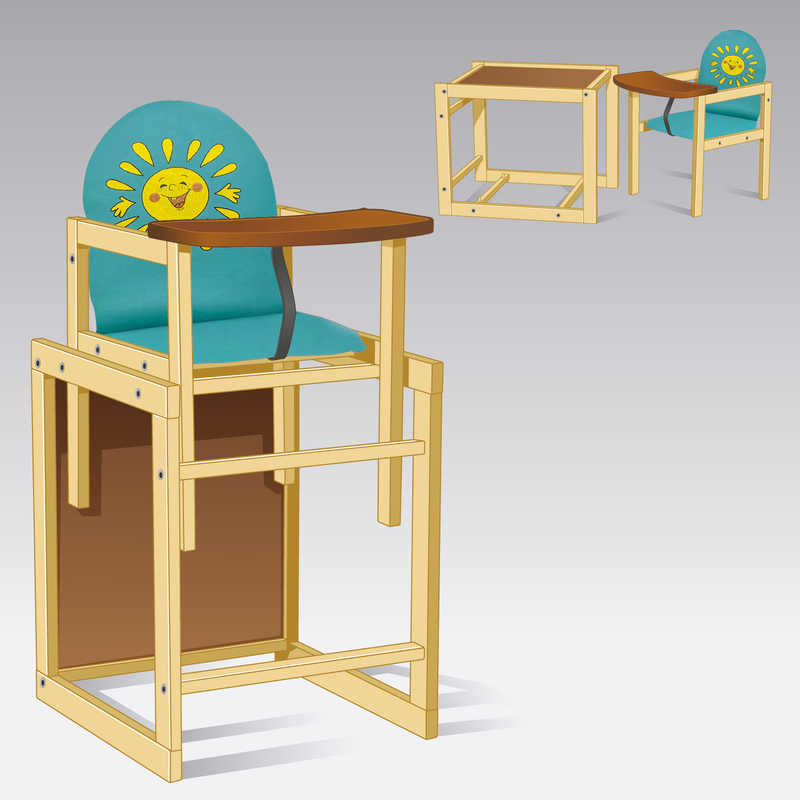 гр Стільчик / шкірзам / №2052 - "Сонечко" - колір БЛАКИТНИЙ (1) ТМ "Мася"