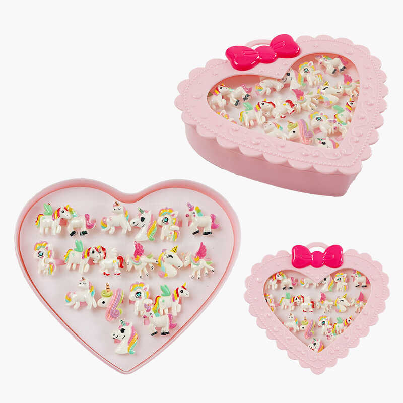 Набір прикрас A 068 B (120/2) 18 каблучок, пластикова основа каблучки, регулюється об'єм, у боксі