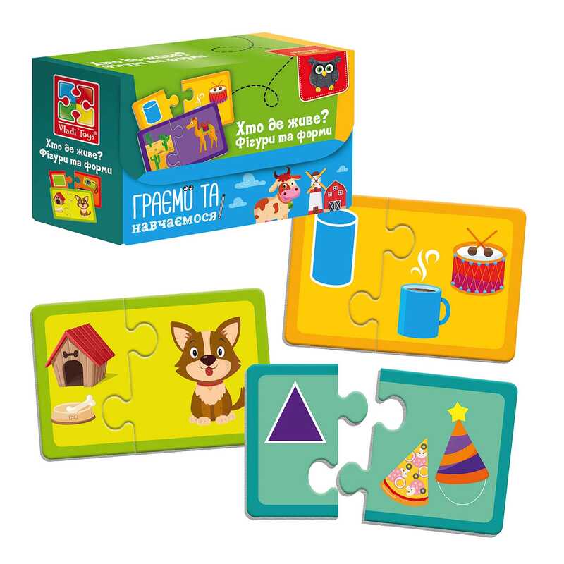 гр Пазли "Знайди пару. Хто де живе? На що схоже?" VT5003-03 (54) "Vladi Toys"
