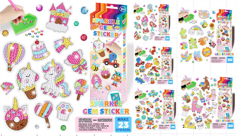 Алмазна мозаїка C 64272 (280) 23 наліпки, алмази, тарілочка, стилус, віск, ВИДАЄТЬСЯ МІКС ВИДІВ, в коробці