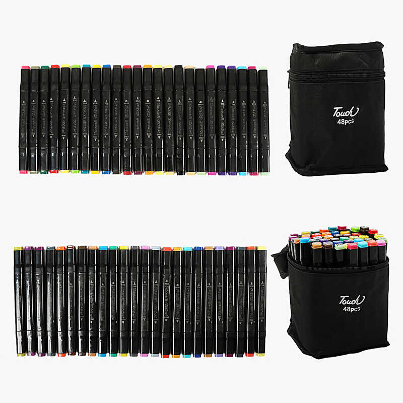 Набір маркерів C 65302 (30) 48 шт, двосторонні,  у чохлі