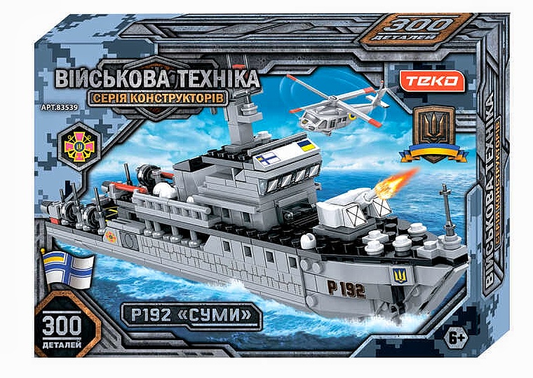 Конструктор "Військова техніка" 83539 , "Teko", 300 деталей, патрульний катер "Суми", в коробці