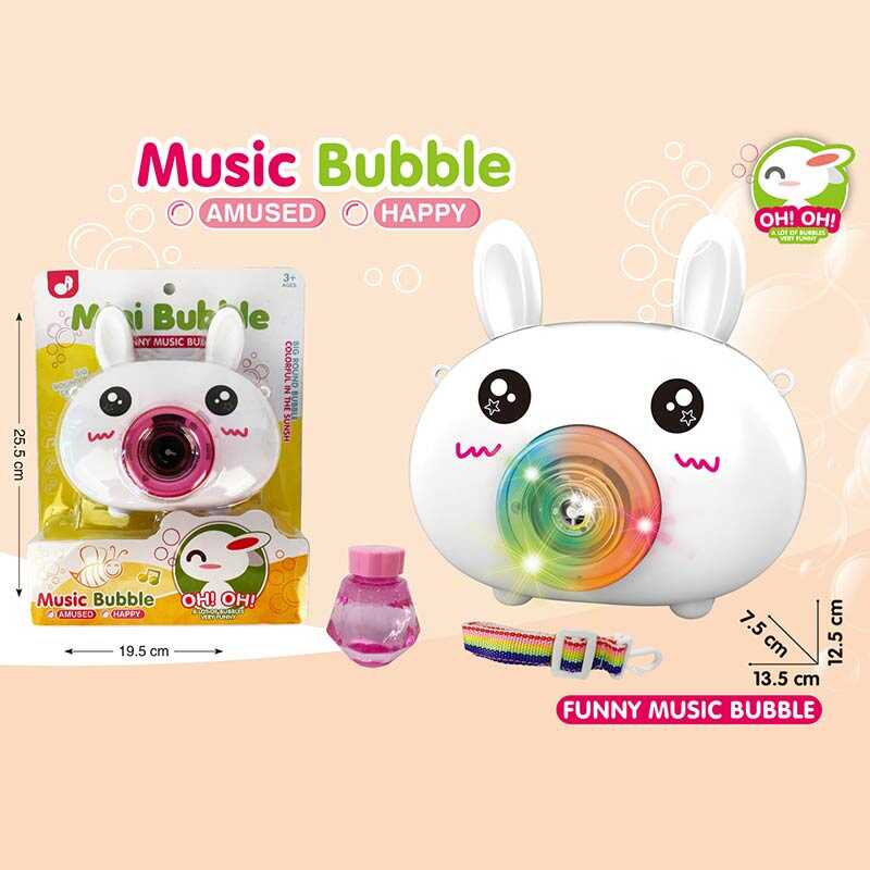 Камера з мильними бульбашками 333 (72/2) “Фотоапарат”, 2 кольори, 2 пляшечки з мильним розчином, ремінець, звук, підсвічування, на листі