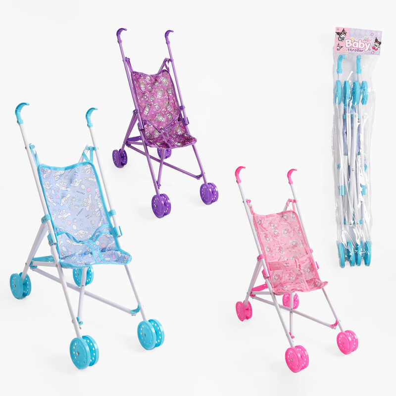 Візок для ляльок 7 YGG-2 /MLD-2/K (120/2) герой, складна конструкція, пластиковий каркас, текстильне сидіння, подвійні колеса, в пакеті