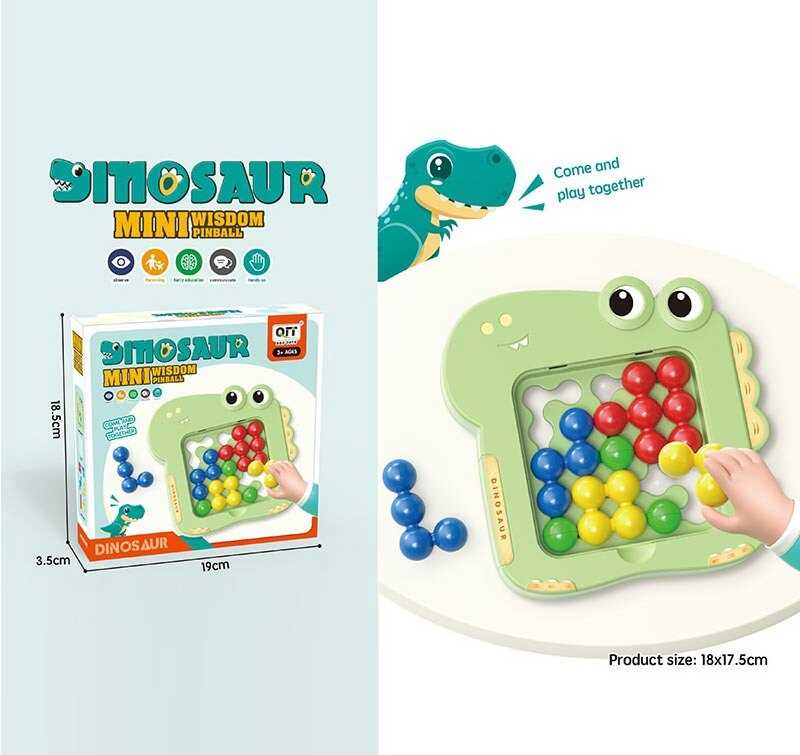 Логічна гра 1139 (192/2) платформа-динозавр, кольорові кульки, в коробці