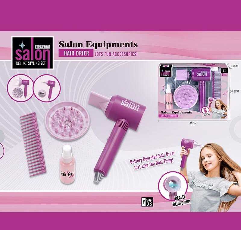 Набір перукаря YLQ 091 (36/2) фен, 2 насадки для нього, гребінець, баночка для спрею, в коробці