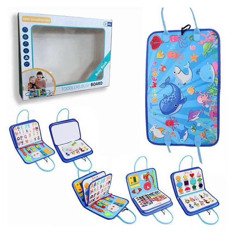 Логічна папка 432-18 A (40) фетрова, елементи на липучках, цифри, кольори, форми, англ. абетка, дошка пиши-стирай, 2 маркери, в коробці