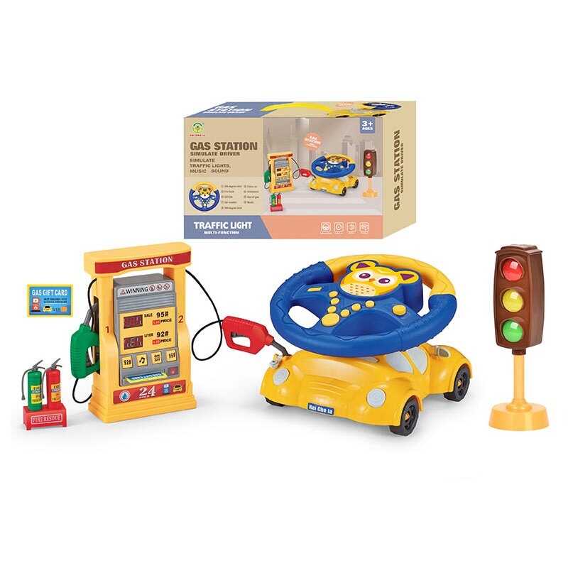 Кермо 2192 E-47 Штрих=91739 (24) СОВА, світлофор, заправна станція, підсвічування, звук, мелодії, машина-підставка, в коробці