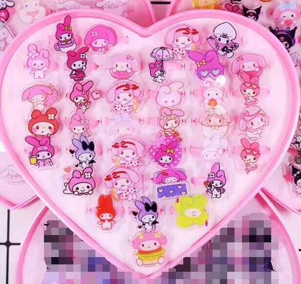 Набір каблучок M 50517 (240) 36 шт, пластикові, регульовані, в боксі