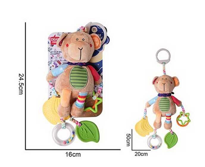 Брязкальце 688 M49 (72) текстильне, підвіска, гумові прорізувачі, кільця, кріплення для підвішування, в пакеті