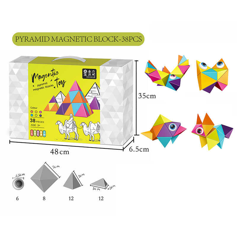 Магнітний конструктор XC-D 3 (24) 38 деталей, в коробці