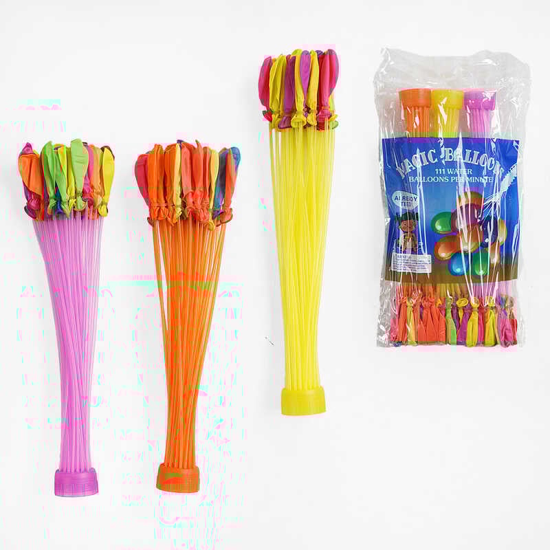 Водна гра C 68715 (250) 111 кульок, 3 розділювачі води, резинки, в пакеті