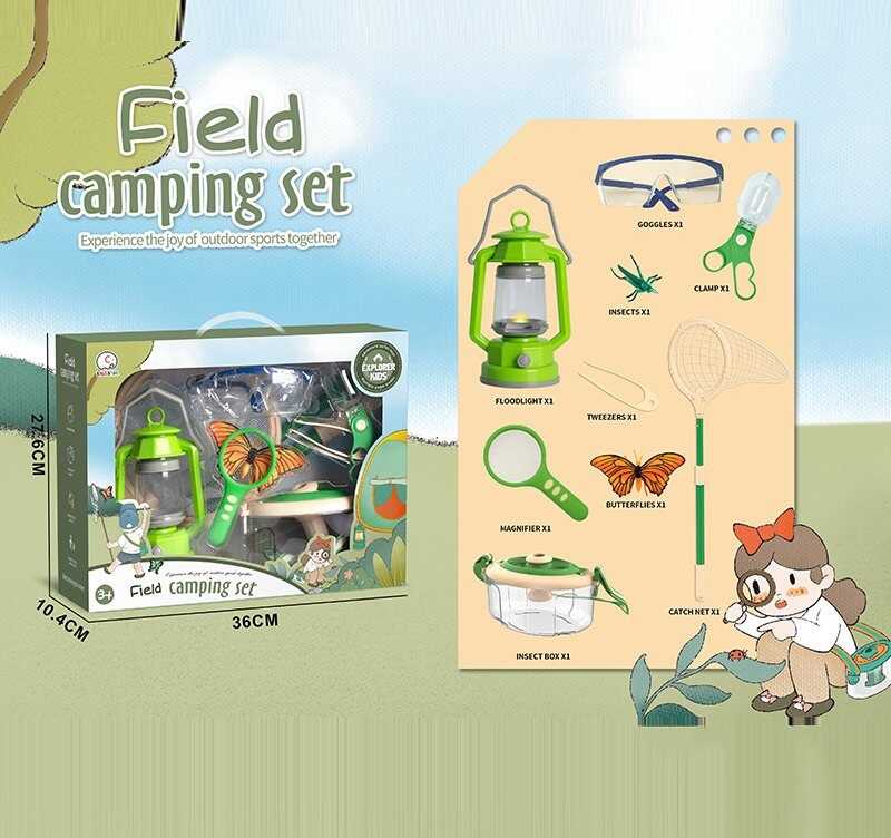 Набір дослідника JLX 6622-7 (24) метелик, комаха, лупа, лампа, підсвічування, на батарейках, бокс з моноклем, ремінець, окуляри, сочок, щипці, в коробці