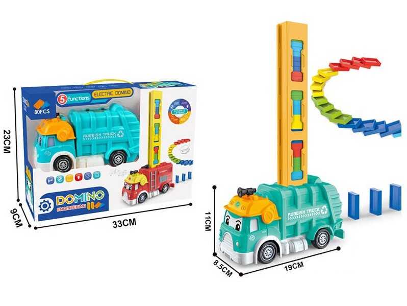 Машина з доміно 367-3 A (24/2) розставляє фішки (80 шт.), підсвічування, пісні, історії, скоромовки англійською, регулювання напрямку, в коробці