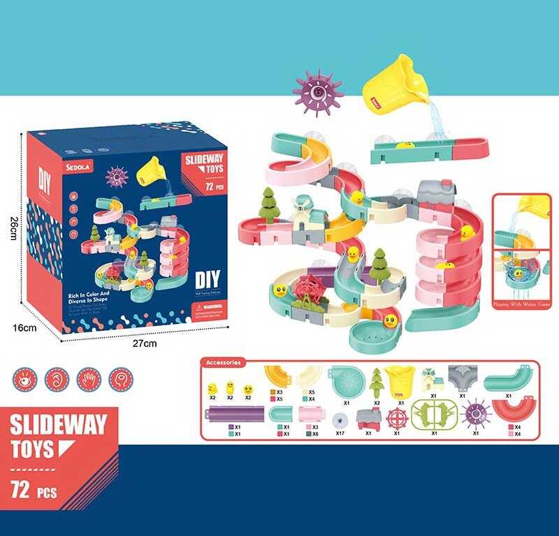 Гра для ванни 8366-38 A (18) 72 елементи, присоски, качечки, кульки, гумові ялинки, склянка, вітряк, в коробці