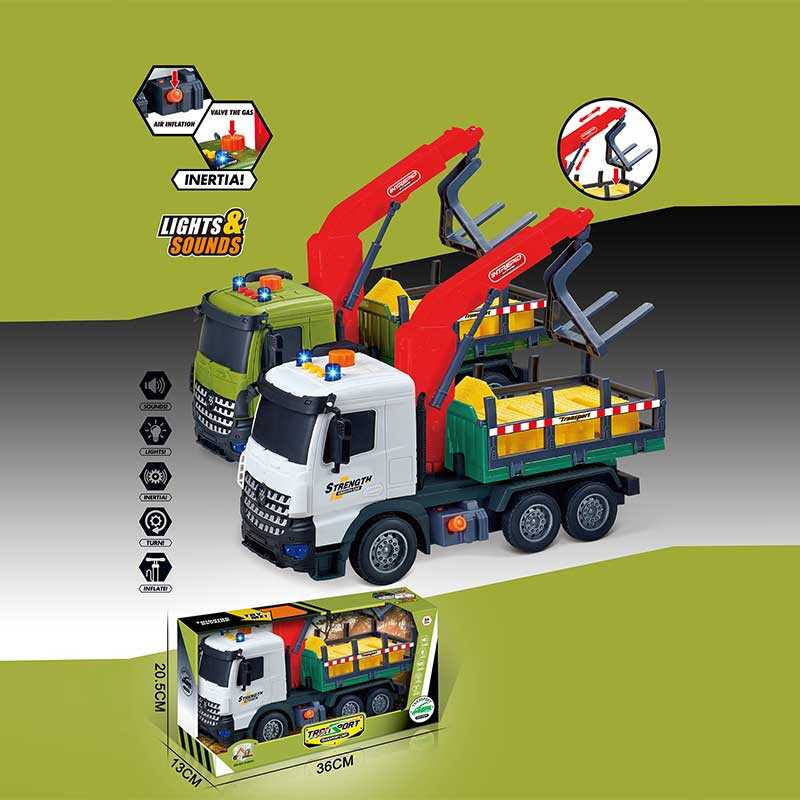 Спецтехніка 687-60 C (24/2) 2 кольори, звук, підсвічування, механічне підіймання стріли, інерція, в коробці