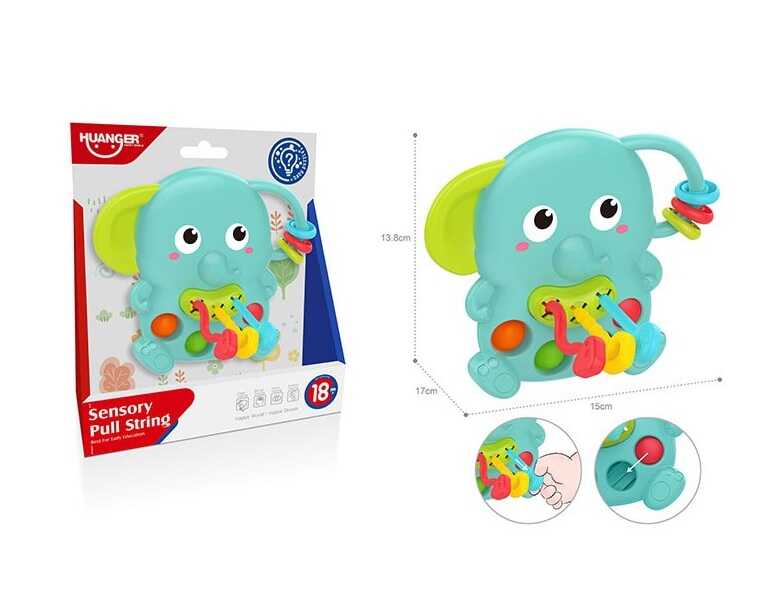 Розвивальна гра HE 0195 (96) “Слоник”, прорізувач, гумові елементи для перетягування, пальчикова гра, поп-іт, в коробці