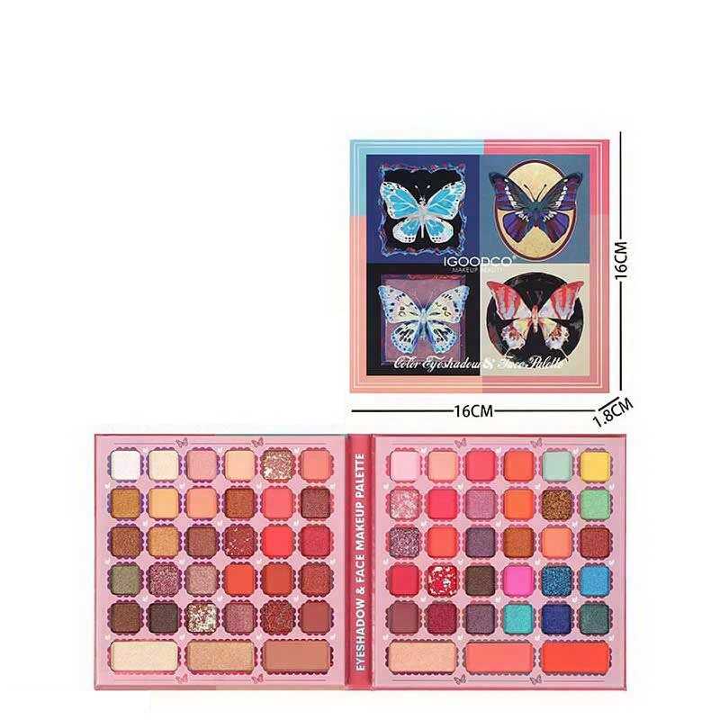 Косметика IG 3097 (144) 60 кольорів тіней, рум’яна, контуринг, дзеркальце, в коробці