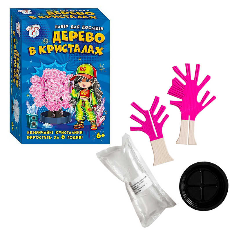 гр Набір для експериментів "Дерево в кристалах" 10114173У (95) "Ранок", розчин, основа, в коробці