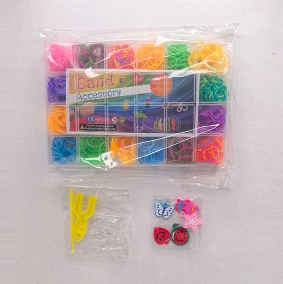 Набір резиночок для плетіння 26047 (120) станок для плетіння, крючок, гачки, підвіски, у боксі