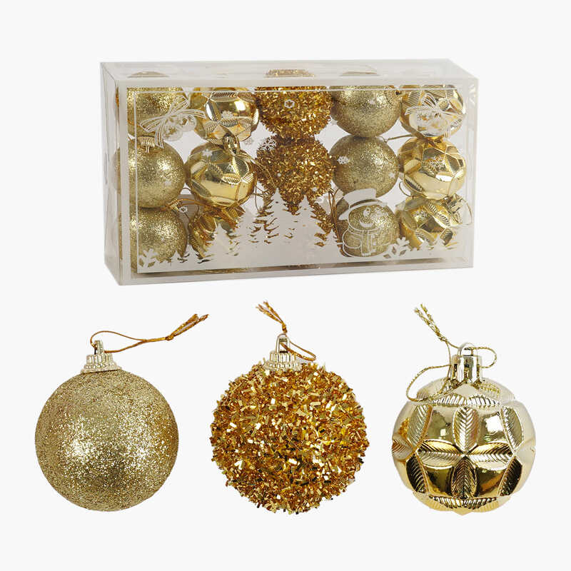 Новорічні прикраси C 67304 (96) 15 штук, кульки, D = 5 см, у слюді