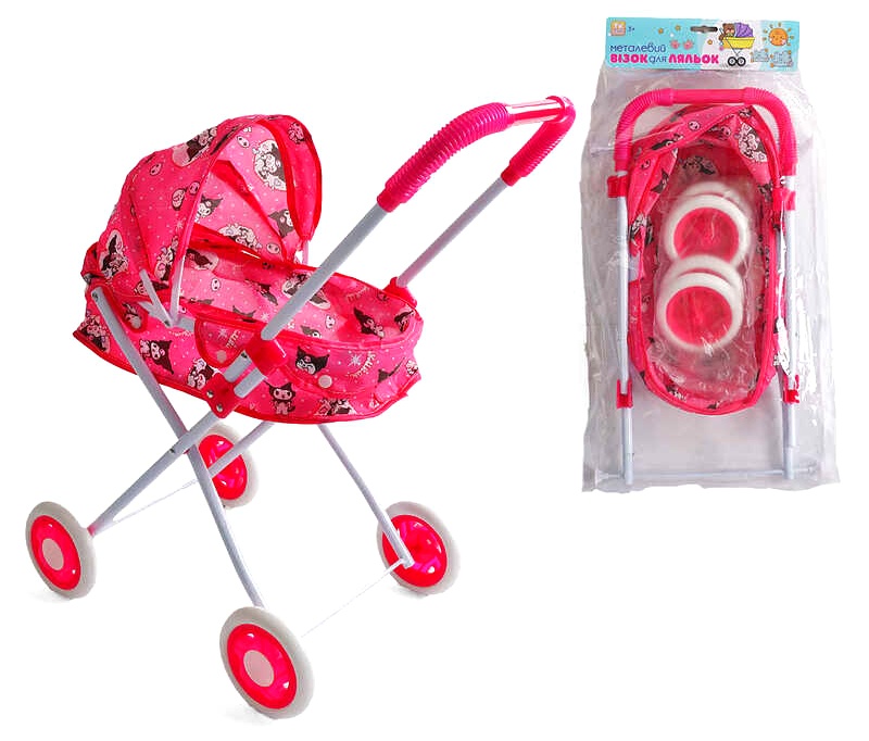 Візок для ляльок 71-104 , складна конструкція, пупс до 35 см, металевий каркас, в пакеті
