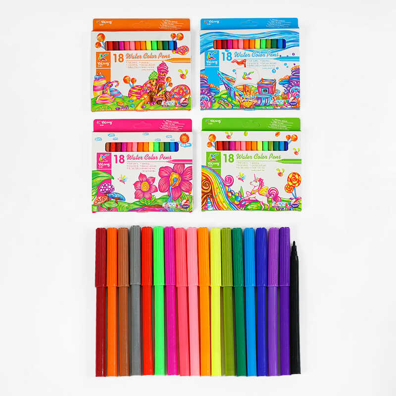 Фломастери С 62039 (144) 18 кольорів, на водній основі, в коробці