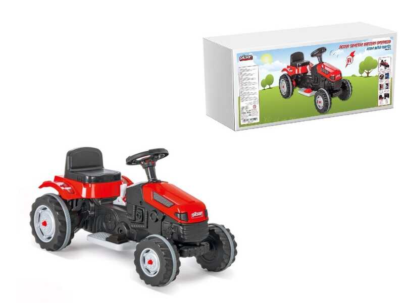 Трактор 05-116 (1) ЧЕРВОНИЙ "Pilsan", акумулятор 6V, сидіння, що регулюється, колеса з гумовими накладками, в коробці