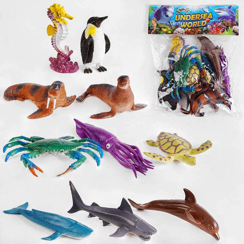 Набір тварин Q 502-9 (60)  "Морські мешканці", 10 елементів, у пакеті