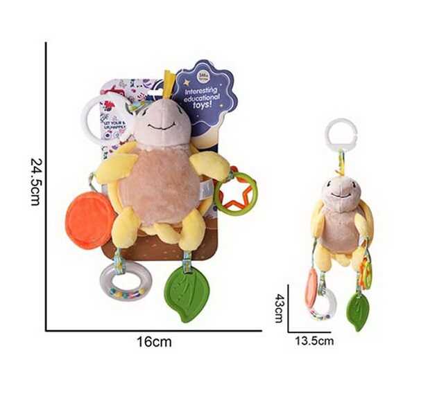 Брязкальце 688 M53 (72) текстильне, підвіска, гумовий прорізувач, кільця, кріплення для підвішування, люстерко, в пакеті