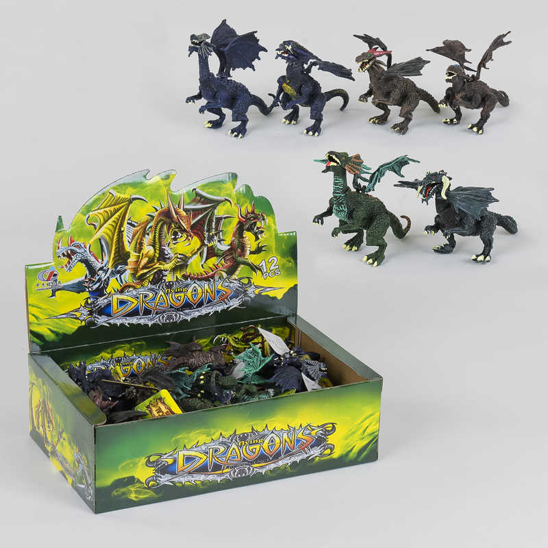 Набір драконів Q 9899-08 (24/2) шарнірний, ЦІНА ЗА 24 ШТУКИ В БЛОЦІ