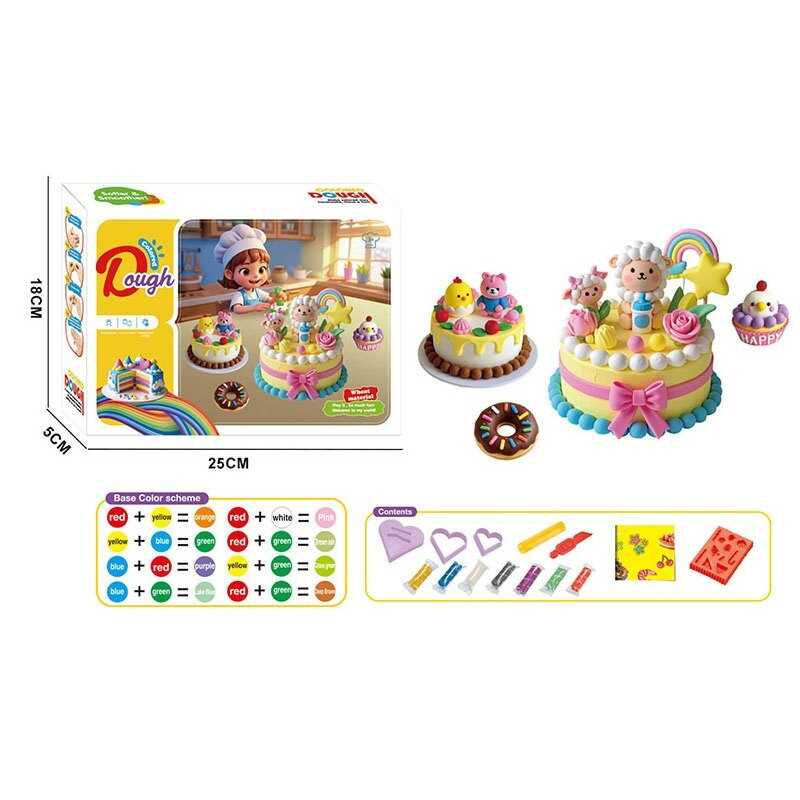 Тісто для ліплення 9012 (72/2) 7 кольорів тіста, ніж, фігурні форми, в коробці