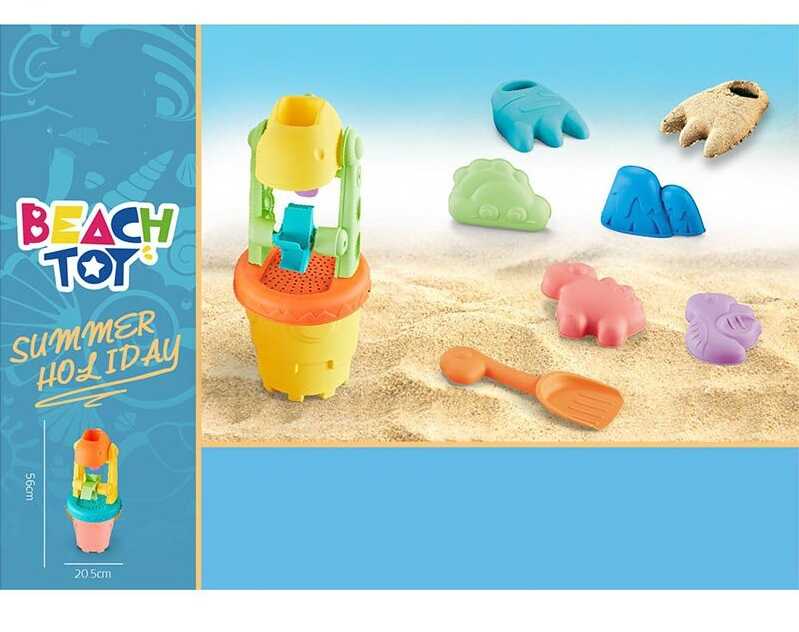 Пісочний набір RT 322-9 (18) 7 елементів, млин, відерце, в сітці