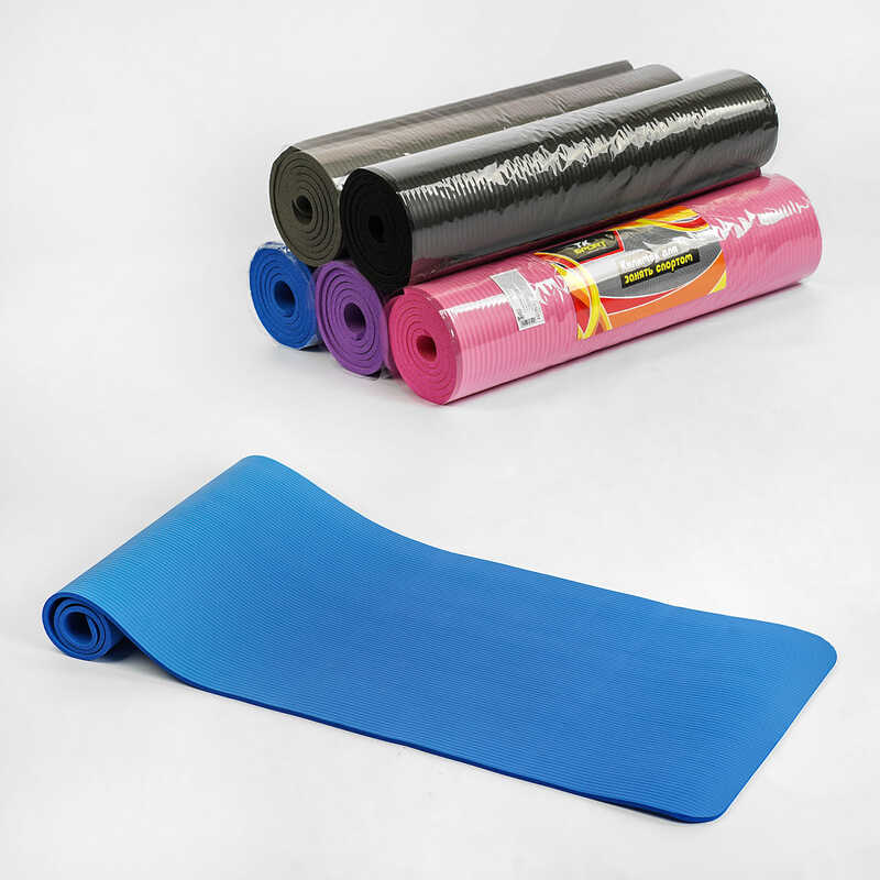 Килимок для йоги C 56199 (10) "TK Sport", розмір 61х183 см, товщина 0.8 см, ВИДАЄТЬСЯ ТІЛЬКИ МІКС ВИДІВ