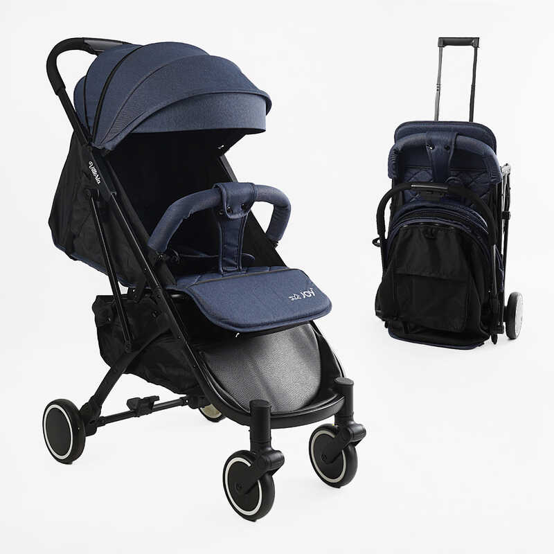 Візок прогулянковий дитячий "JOY" Vittoria 83270 (1) колір ДЖИНС, рама алюмінієва, футкавер, телескопічна ручка