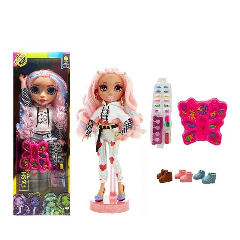 Лялька TK 2337 (24/2) висота 57см, рухливі кінцівки та голова, знімний одяг та взуття, накладні нігті, лак, розділювач для пальців, бальзам для губ, в коробці