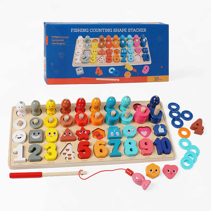Логічна дерев’яна дошка C 74155 (24) дерев’яна, геометричний сортер, цифри, магнітна риболовля, в коробціртер, цифри, магнітна риболовля, в коробці