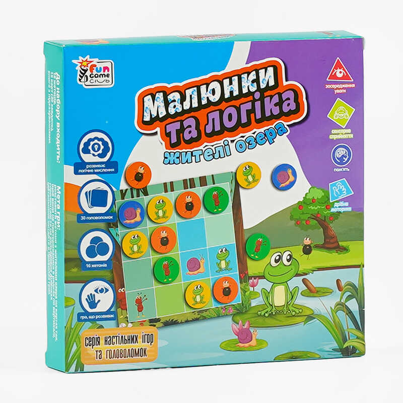 гр Настільна гра "Малюнки та логіка - Жителі Озера" UKB-B 0030 (12) "4FUN Game Club" українською мовою, в коробці