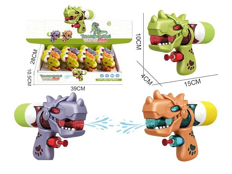 Водний пістолет BY 9 (18/2) ЦІНА ЗА 12 ШТУК В БЛОЦІ, "Динозавр"