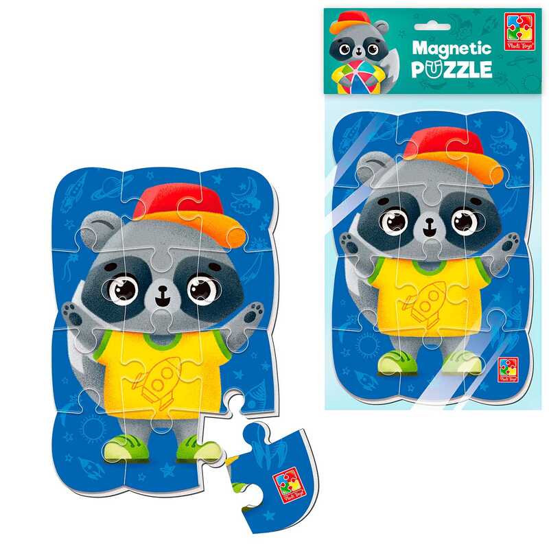 гр Пазли м’які магнітні А5 Малюк зможе "Єнот" VT3205-91 (50) "Vladi Toys"