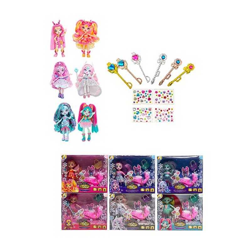 Лялька TK 2046 (96/2) 15 см, шарнірні суглоби, аксесуари, наліпки, мопед, в коробці, ВИДАЄТЬСЯ МІКС ВИДІВ