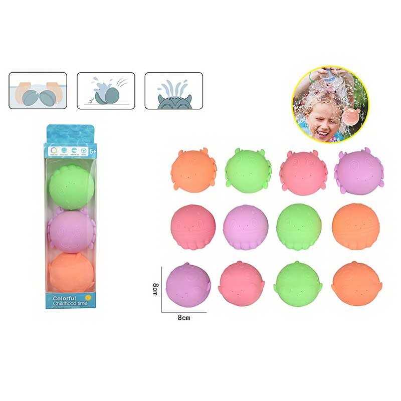 Водні кульки BZ 0013 C (192/2) 3 штуки, силіконові, розкриваються, в коробці