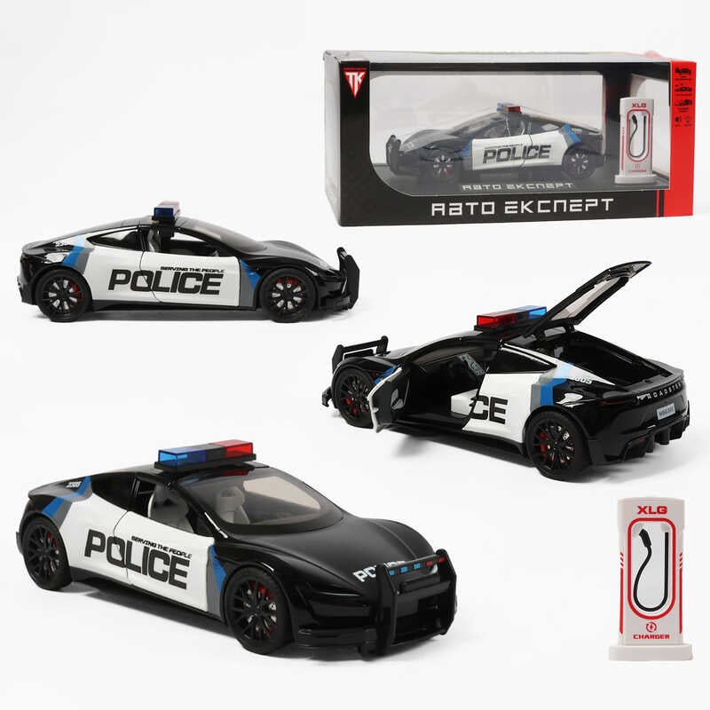 Машинка RS-17401 (24) "Авто Експерт", електромобіль, зарядна станція, металопластик, масштаб 1:24, звук, світло, інерція, відчиняються двері, в коробці