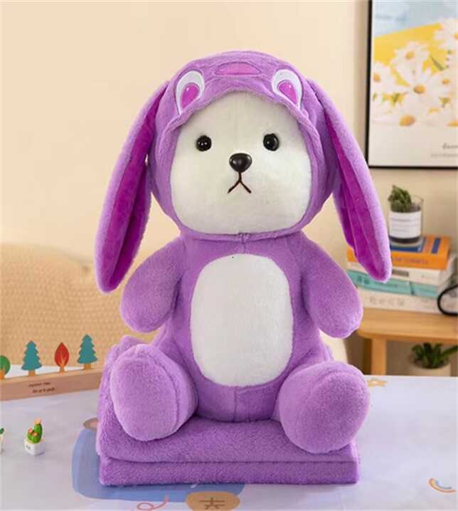 М’яка іграшка M 18201 (50) “Ведмедик”, висота 42 см, герой, плед, синтепоновий наповнювач