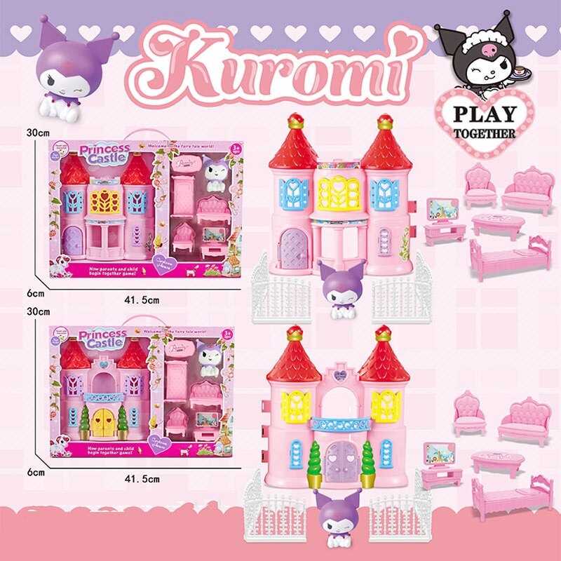 Замок JX 731 KF (48/2) 2 види, висота 24см, герой, ліжечко, крісло, диван, парканчик, в коробці