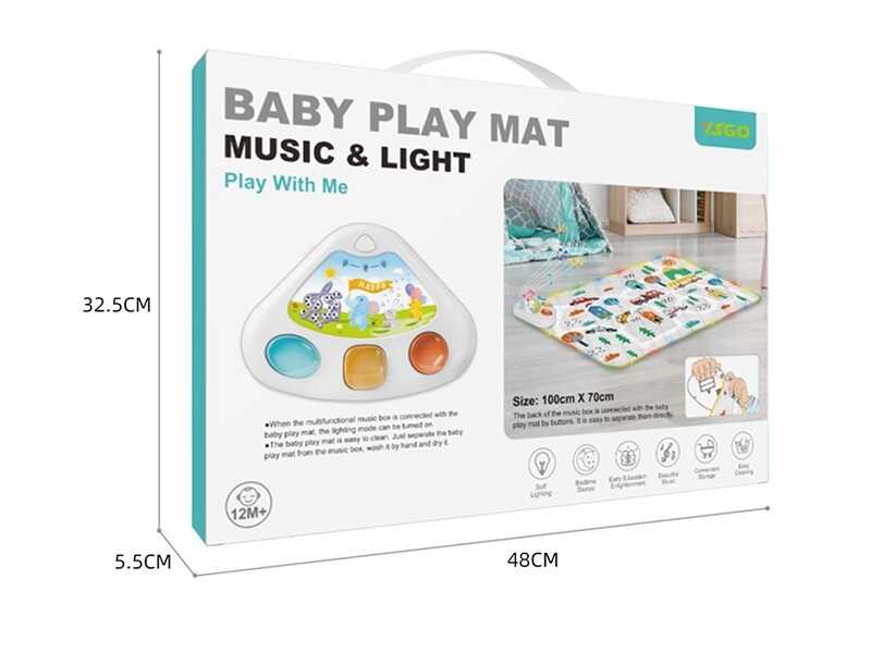 Килимок музичний YS 2609 C (12) на батарейках, музична панель, вірші, казки англійською мовою, мелодії, підсвічування, в коробці