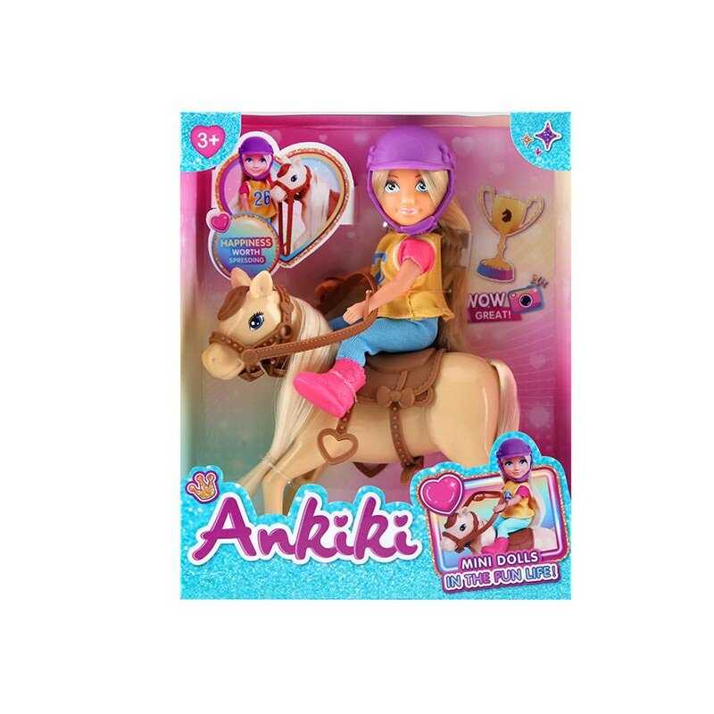 Лялька з аксесуарами 606009 (72) висота ляльки - 13 см, шарнірні суглоби, кінь, амуніція для коня, в коробці